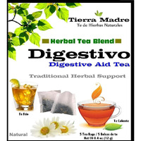 Tierra Madre Digestivo Tea Tradiconal Herbal Support - 10 Pack of 5 tea Bags / 0.2 Ounces