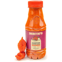 Bertie's Trinidad Scorpion Pepper Sauce (10 Oz/300ml) | Strong Flavour And Insane Heat