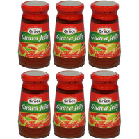 Grace Guava Jelly 12oz - 6 Jars - Caribbean Guava Fruit Spread Made with Premium Jamaican Guava Fruit - Tropical Guava Paste Ideal for Guava Gizzada & Pastelitos de Guayaba