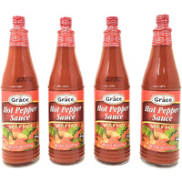 Grace Hot Pepper Sauce 6oz - 4 Pack Hot Sauce Bottles - Caribbean Hot Sauce - Jamaican Hot Sauce