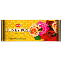 Honey Rose - Box of Six 20 Stick Hex Tubes - HEM Incense Hand Rolled In India