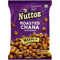 Nuttoz Roasted Chana, 150g Pack of 2, Hing Jeera, Nimbu Pudina, Black Pepper, Masala Flavors (Masala Roasted Chana)