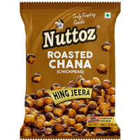 Nuttoz Roasted Chana, 150g Pack of 2, Hing Jeera, Nimbu Pudina, Black Pepper, Masala Flavors (Masala Roasted Chana)