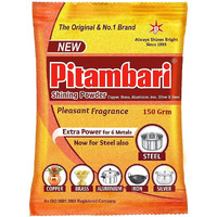 Pitambari Shining Powder for 6 Types of Metals (Copper, Brass, Steel, Iron, Silver, Aluminum) for Puja Utensils - 150Grm