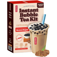 Pocas Bubble Tea Kit, Brown Sugar  Instant Milk Tea Powder with Authentic Tapioca Pearls for Instant Bubble Tea, 5 Kits