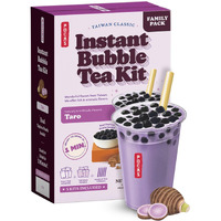 Pocas Bubble Tea Kit, Taro  Instant Milk Tea Powder with Authentic Tapioca Pearls for Instant Bubble Tea, 5 Kits