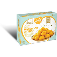 Vadilal NO Sugar Added Kesar Motichoor Laddoo 340gm Authentic Indian Sweet Made from Chickpea flour and Saffron