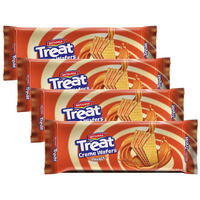 BRITANNIA Treat Wafer Orange 5.29oz (150g) - Breakfast & Tea Time Snacks - Crunchy, Healthy and Delicious (Pack of 4)