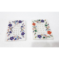 White Marble Inlay Pair of Soap Dish.