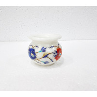 Marble Inlay Handcrafted Candle Pot