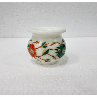 Marble Inlay Handcrafted Candle Pot