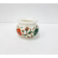 Marble Inlay Handcrafted Candle Pot
