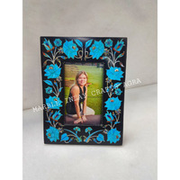 Photo Frame 8x6 Black Marble Turquoise Inlay Birthday Gift Art & Craft