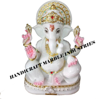 White Marble Ganesha Statue , Ganesha Moorti For Mandir, Fine Marble Ganesha Statue, Ganesha Idol