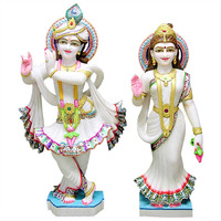 Marble Radha Krishna Statue, White Marble Radha Krishna Statues Beautiful Hand Carved Mandir, Pooja Room Decor Statues