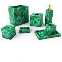 7 Pc. Malachite Bathroom Set, Malachite Accessories, Bathroom Decor Malachite Set, Green Bathroom Decor