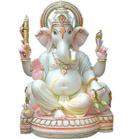 Ganesha Statue White Marble, Ganesha Moorti For Mandir, Fine Marble Ganesha Idol, Marble Ganesha