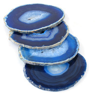 Agate Coaster #4 design Blue Color Coaster Wholesale Price Drink Coaster Tableware Bar Accessories Dinning Table Accessories