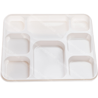 White 8 Square Compartment Plate