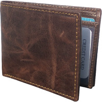 FIONA Mens Leather Bifold Wallet | Wallets For Men RFID Blocking | Genuine Leather | Extra Capacity Mens Brown Wallet |