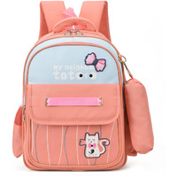 Light Pink Plus Blue Casual WaterProof BackPack School Bag office Teens Boys/Girls (Color: PINK)