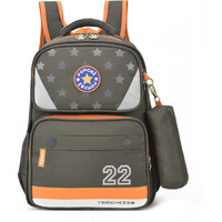 Grey plus orange Casual WaterProof BackPack School Bag office Teens Boys/Girls (Color: ORANGE)