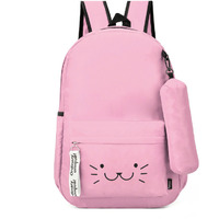 Casual Backpack School Bag Office for Mens Boys Girls Women Teens lightweight unisex Waterproof (Color: Baby Pink)