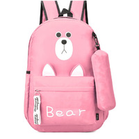 Casual Backpack School Bag Office for Mens Boys Girls Women Teens lightweight unisex Waterproof (Color: Baby Pink)