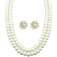 Beautiful fashion Jewelry Double String Fresh Water  Pearl Neckalce for Women