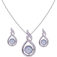 Beautiful fashion Jewelry Lovely Grey Pearl Pendant set for Women