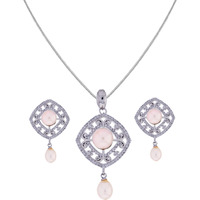 Beautiful fashion Jewellery Pink Drop Pendant set for Women by Sri Jagdamba Pearls