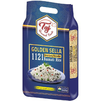 TAJ Gourmet Parboiled Golden Sella 1121 Basmati Rice, Extra Long Sela, 10Lbs