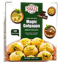 Swad Magic Golgappa (Wheat Pallets) - Round Hollow Crisp with Sweet & Spicy Water -11.2oz (320g)