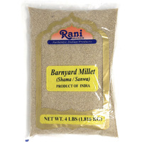 Rani Barnyard Millet (Echinochloa Esculenta Frumantacea) Whole Ancient Grain Seeds 4 Pound, 64oz (4lbs) ~ All Natural | Gluten Friendly | NON-GMO | Vegan | Indian Origin | Shama / Sanwa