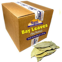 Rani Bay Whole Leaf (Leaves) Spice Hand Selected Extra Large 25-Pound (400 Ounce) 11.36kg ~ Bulk Box ~ All Natural ~ Gluten Friendly | NON-GMO | Vegan | Indian Origin (Tej Patta)