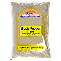 Rani Black Pepper Fine Powder 80 Mesh, Premium Indian 80oz (5lbs) 5 Pound ~ Gluten Friendly, Non-GMO, All Natural