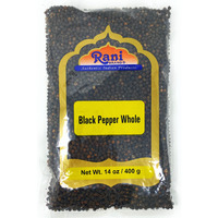 Rani Black Pepper Whole (Peppercorns), Premium Indian MG-1 Grade 14oz (400g) ~ Gluten Friendly, Non-GMO, Natural Perfect size for Grinders!