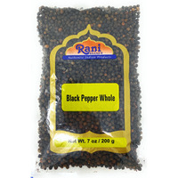 Rani Black Pepper Whole (Peppercorns), Premium Indian MG-1 Grade 7oz (200g) ~ Gluten Friendly, Non-GMO, Natural, Perfect size for Grinders!