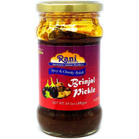 Rani Brinjal (Eggplant) Pickle Mild (Achar, Spicy Indian Relish) 10.5oz (300g) ~ Glass Jar, All Natural | Vegan | Gluten Free | NON-GMO | No Colors | Popular Indian Condiment, Indian Origin