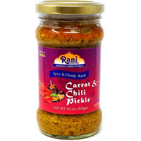 Rani Carrot & Chilli Pickle (Achar, Spicy Indian Relish) 10.5oz (300g) ~ Glass Jar, All Natural | Vegan | Gluten Free | NON-GMO | No Colors | Popular Indian Condiment, Indian Origin