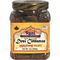 Rani Desi (Dalchini) Flat Cinnamon 7oz (200g) ~ PET Jar, Natural | Vegan | Gluten Friendly | NON-GMO | Indian Origin