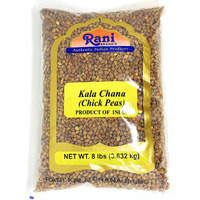 Rani Kala Chana (Desi Chickpeas Chana with skin) 8lbs (128oz) Bulk ~ All Natural | Gluten Friendly | NON-GMO | Vegan | Indian Origin