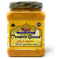 Rani Natural Turmeric (Haldi) Root Powder Spice, (High Curcumin Content) 16oz (454g) 1lb ~ 100% Pure, Salt Free | Vegan | Gluten Free Ingredients | NON-GMO | Indian Origin