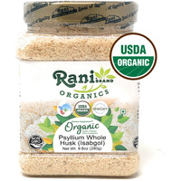 Rani Organics Psyllium Whole Husk Powder (Isabgol), Dietary Fiber Supplement, USDA Organic 9.8oz (280g) PET Jar ~ All Natural | Vegan | Gluten Friendly | NON-GMO | Indian Origin