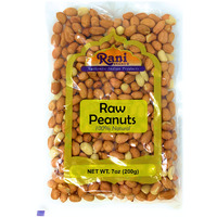 Rani Peanuts, Raw Whole With Skin (uncooked, unsalted) 7oz (200g) ~ All Natural | Vegan | Gluten Friendly | Fresh Product of USA ~ Spanish Grade Groundnut / Redskin