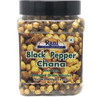 Rani Roasted Chana (Chickpeas) Black Pepper Flavor 14oz (400g) ~ All Natural | Vegan | No Preservatives | No Colors | Great Snack, Ready to Eat, Seasoned with 5 Spices, Indian Origin