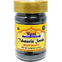 Rani Tukmaria (Natural Holy Basil Seeds) 4.94oz (140g) Used for Falooda / Sabja Dessert, Spice & Ayurveda Herbal ~ Gluten Friendly | NON-GMO | Vegan | Indian Origin