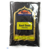 Rani Tukmaria (Natural Holy Basil Seeds) 7oz (200g) Used for Falooda / Sabja Dessert, Spice & Ayurveda Herbal ~ Gluten Friendly | NON-GMO | Vegan | Indian Origin