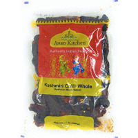 Asian Kitchen Kashmiri Chilli Whole, Low Heat Indian Chilli 7oz (200g) ~ All Natural, Vegan, Gluten Friendly, NON-GMO, Indian Origin