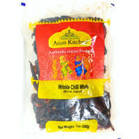 Asian Kitchen Wrinkled Chillies Whole (Mirch Sabut) 7oz (200g) ~ All Natural, Salt-Free, Vegan, No Colors, Gluten Friendly, NON-GMO, Indian Origin